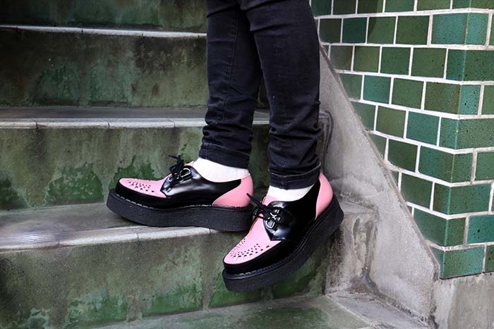 ジョージコックスCOLOR 15062ブラックレザー×ピンクレザーブラック