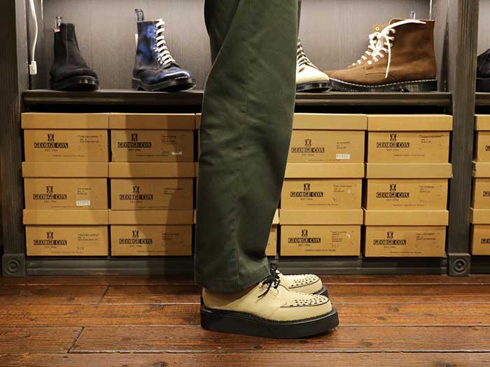 ジョージコックス3588ベージュスエード ブラックインターレース／ROCK