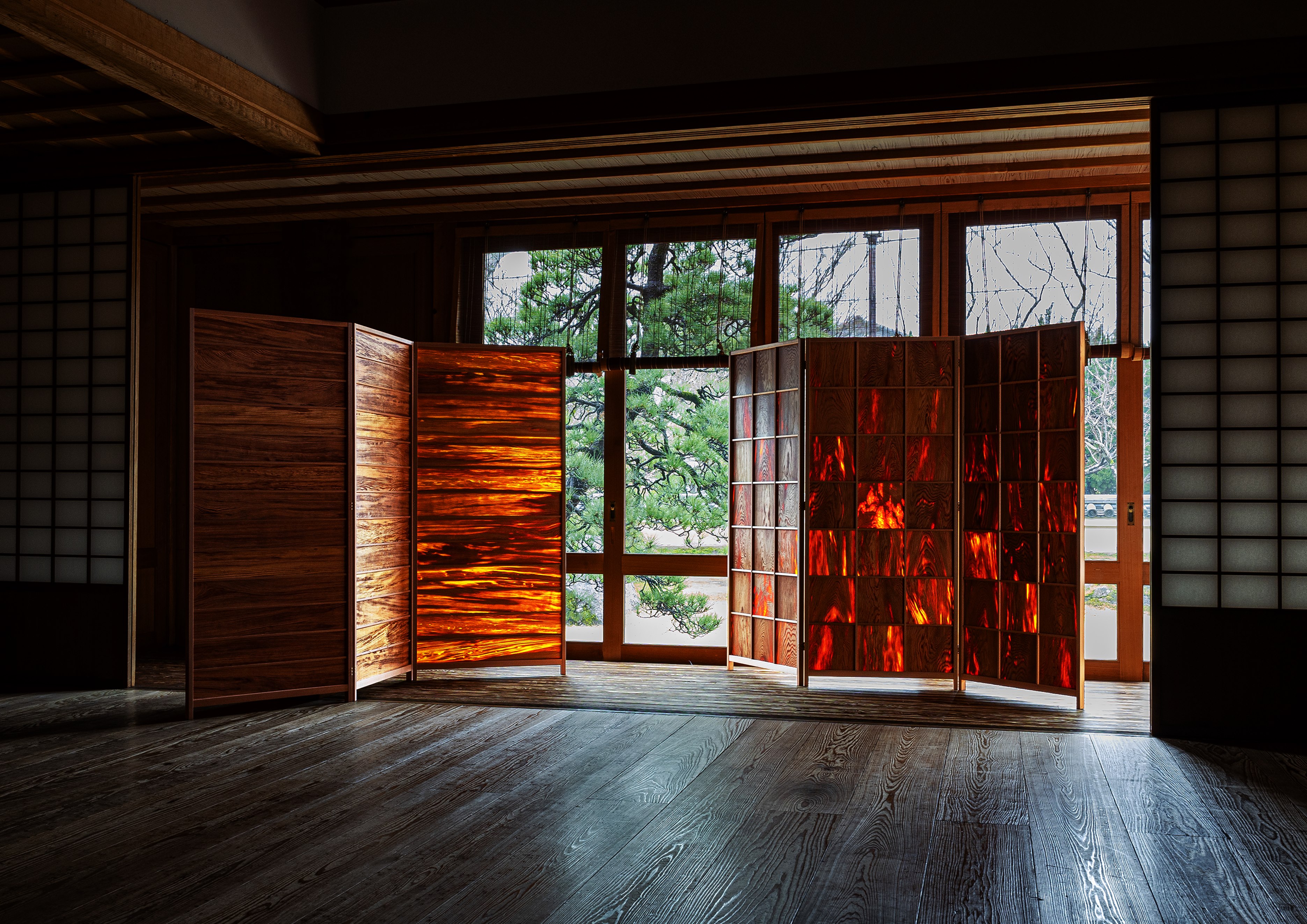 ウッドデザイン賞 受賞作品データベース | Fat Wood Byobu / 肥松の