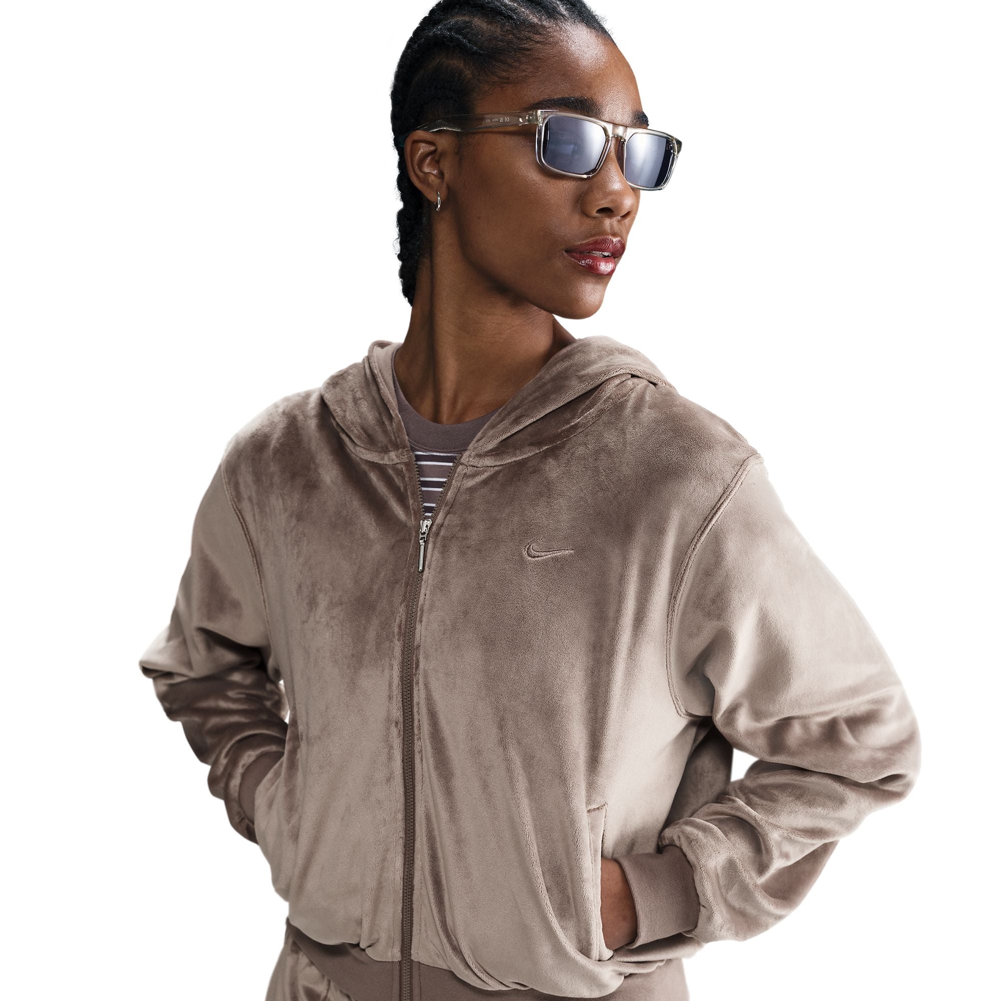 Chill Knit Loose Velour Full-Zip Hoodie – WOODstack
