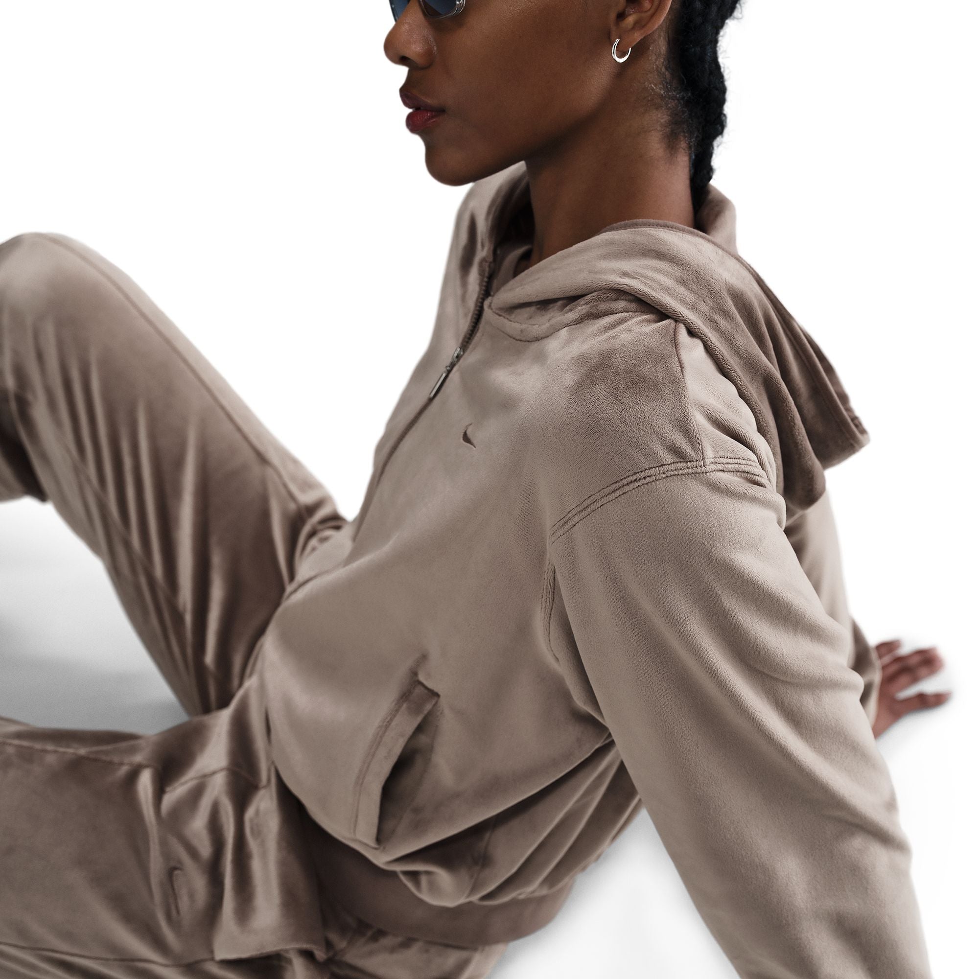 Chill Knit Loose Velour Full-Zip Hoodie – WOODstack