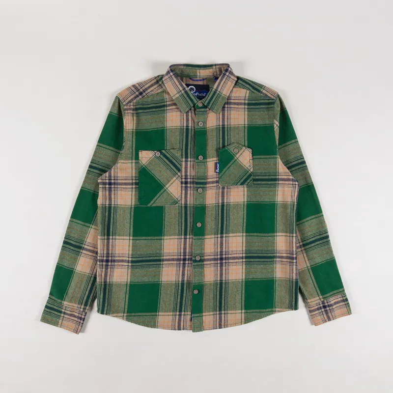 Penfield Mens Long Sleeve Brushed Checkered Overshirt Eden Green