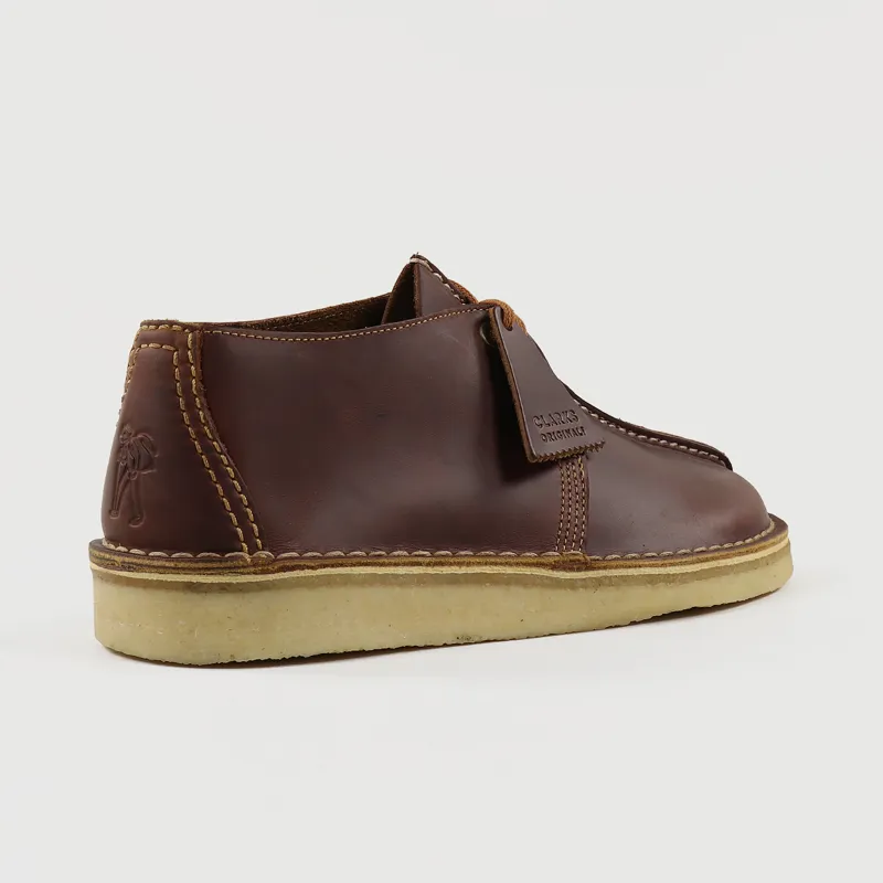 Clarks Original Mens Boots Desert Trek Shoes Tan Leather Brown
