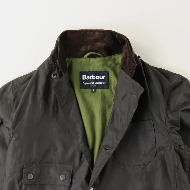 Barbour x Engineered Garments Upland Waxed Jacket Olive Green