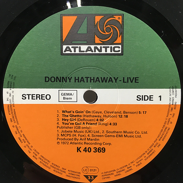 DONNY HATHAWAY / Live (LP) / Atlantic | WAXPEND RECORDS