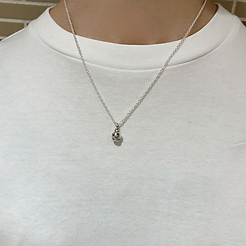 スカルチャームペンダント-スカルネックレス ドクロ（どくろ