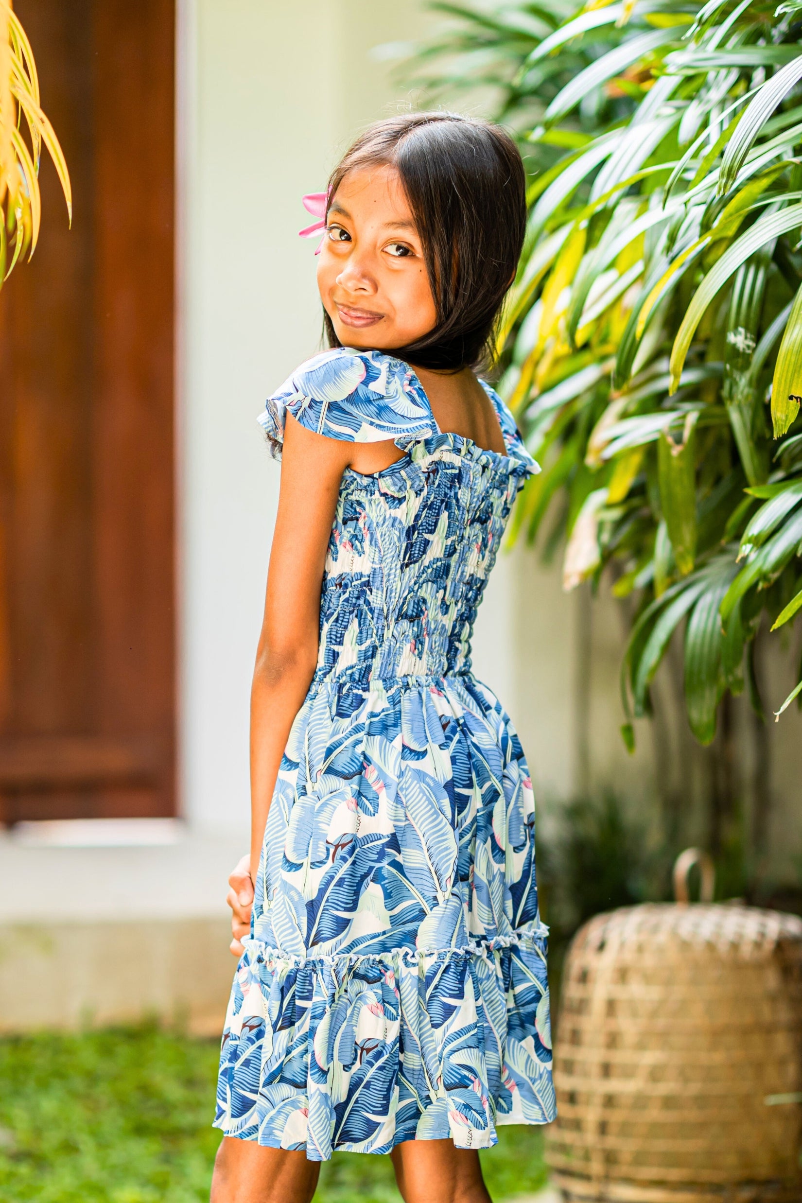 Girl's Matilda Dress / Cobalt Tropical – walker&wade