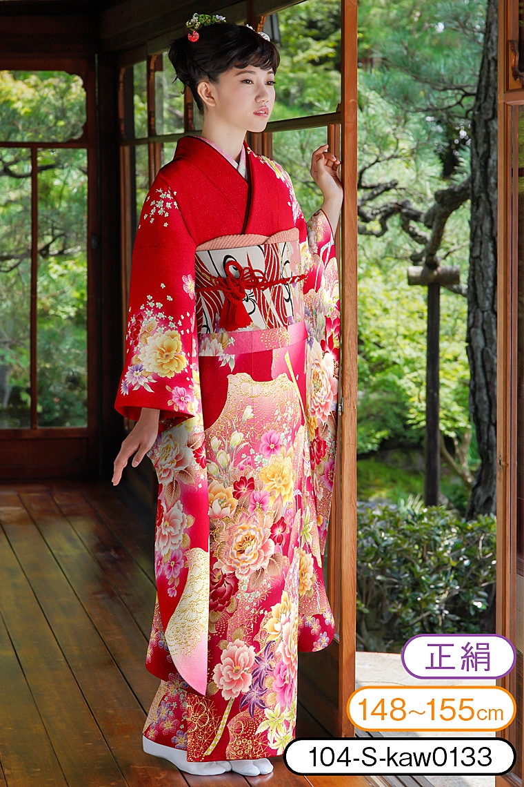 振袖レンタル 振袖Sサイズ ブランド：ViVi 華銀河 赤｜着物レンタル