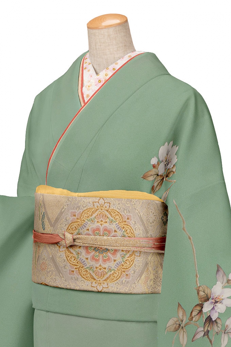 訪問着レンタル 訪問着SSサイズ 友禅作家：一色生子 春 緑｜着物