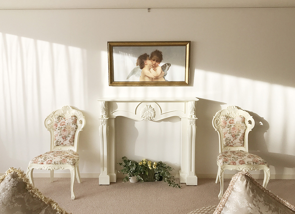 マントルピース アイボリー フレンチ ロココ調 マントルピース シェル