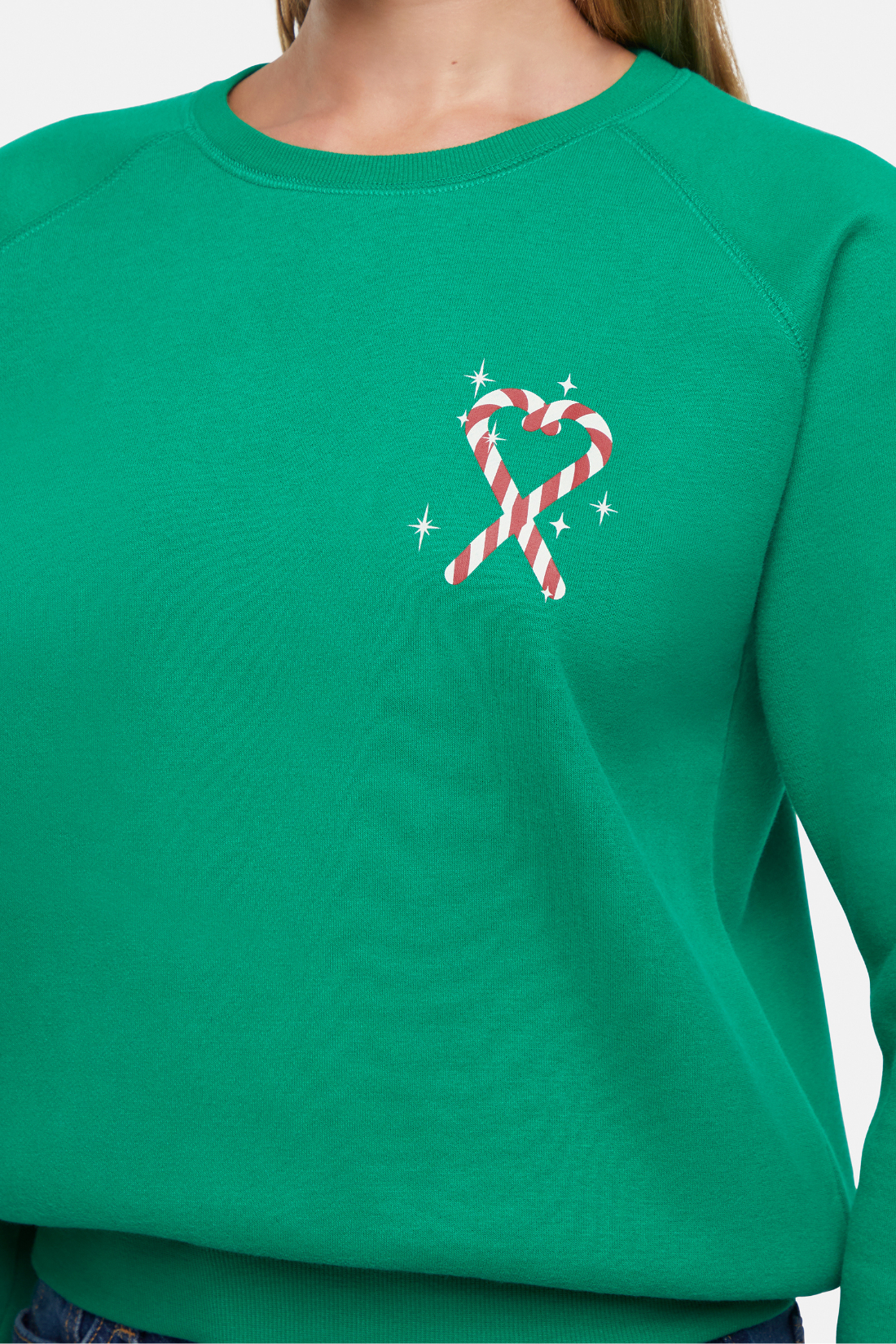 Tinis & Tinsel Keely Raglan Sweatshirt | Jolly Green – Wildfox Couture