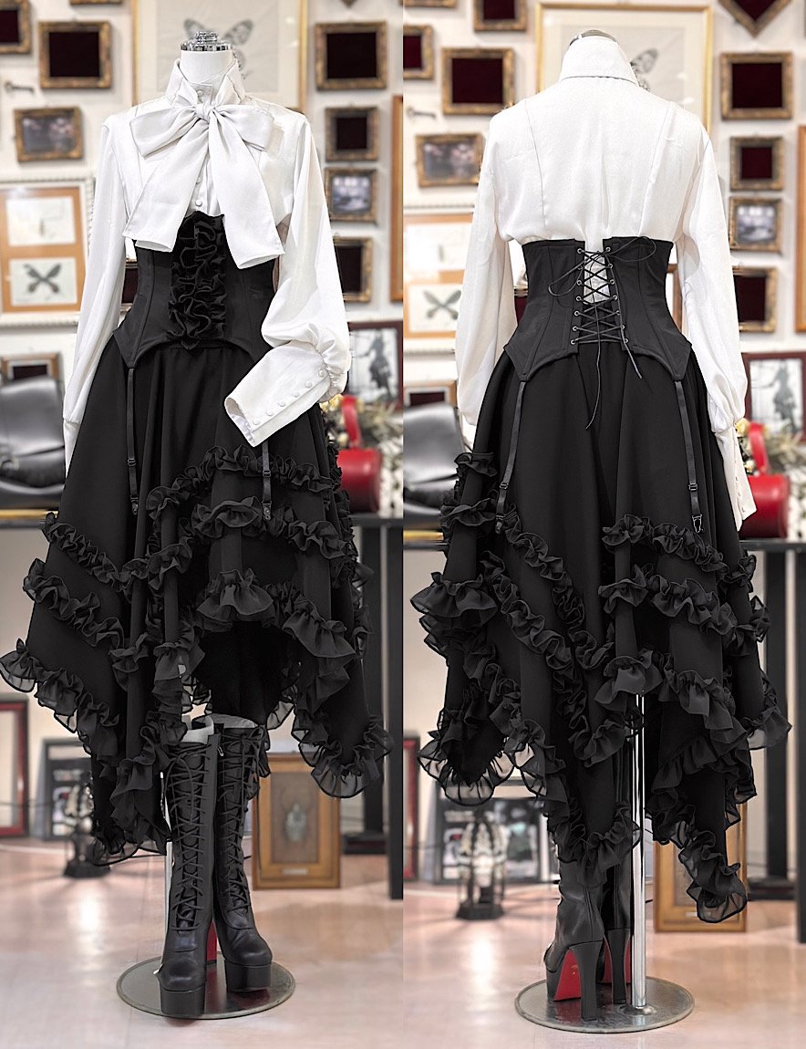 hmコルセット風ガーターベルト(フリル/ストレッチ/PS) | Na+H