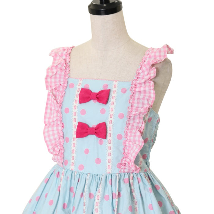 USED】【160cm】うさぎぬいぐるみプリントジャンパースカート