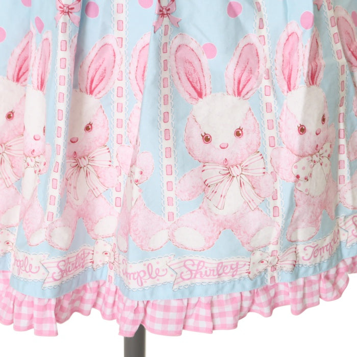 USED】【160cm】うさぎぬいぐるみプリントジャンパースカート