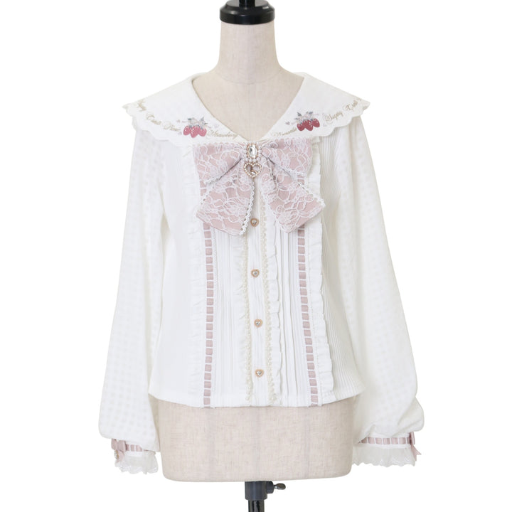 USED】ストロベリー刺繍セーラーリブブラウス | LIZ LISA | ロリータ