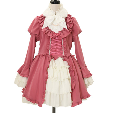 USED】カメオタイ付きクラシカルバッスルリボンワンピース +レイヤード