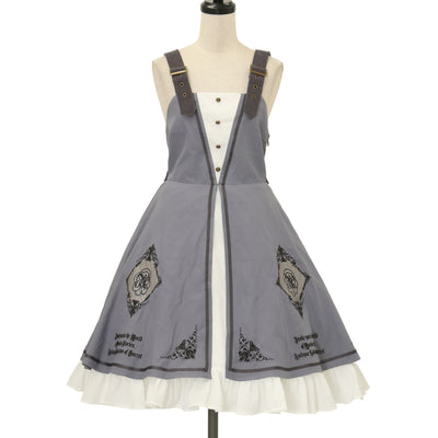 USED】Britishレジメンストライプリボンジャンパースカートセット