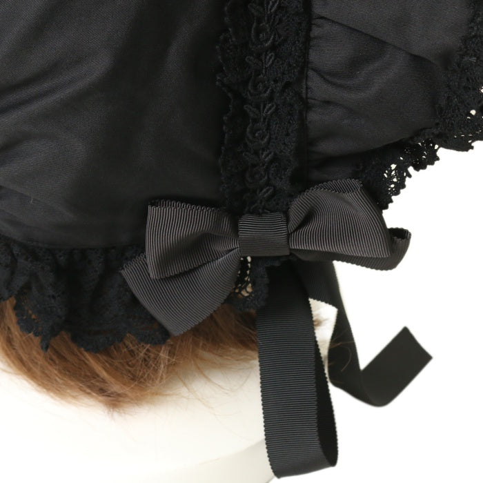 USED】トーションレースのフルボンネット（ブラック×ブラック） | BABY