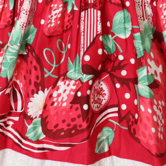 USED】摘みたていちごシャーリングジャンパースカート | Angelic