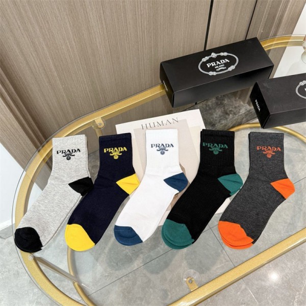 Prada プラダレディース向け 靴下 かわいいコットン メンズ 通気性