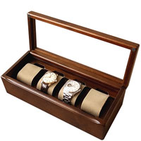 ウォッチボックス10 [腕時計,10個入れ,枕,布貼り,透明蓋]