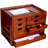 ペントレイ（かぶせ蓋付き） [万年筆,波板,起毛状布,スタッキング可能