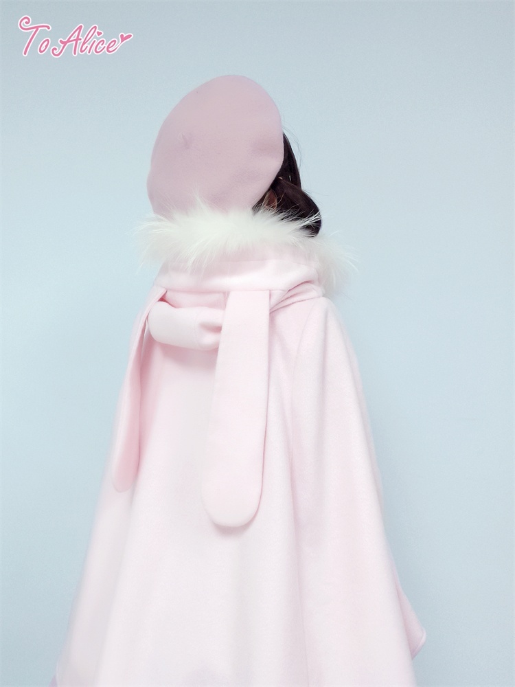 ToAlice】C8589ふわふわラビットマントコート(中綿入り)【50％OFF