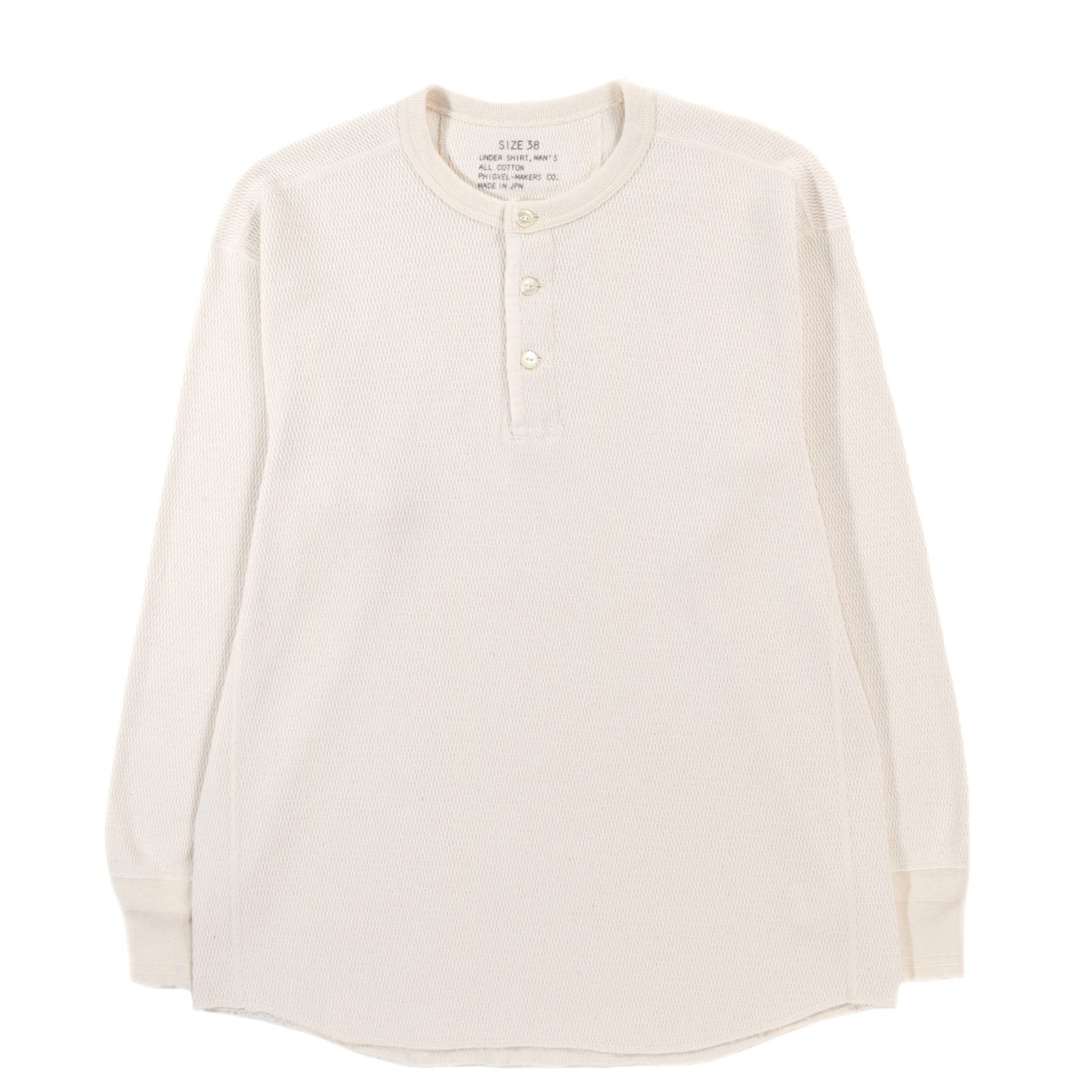 PHIGVEL MAKERS THERMAL HENLEY TOP NATURAL | TODAY CLOTHING