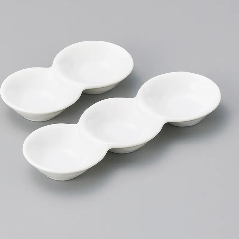 白だんご3連珍味(仕切皿・多品皿)|食器通販の陶磁庵