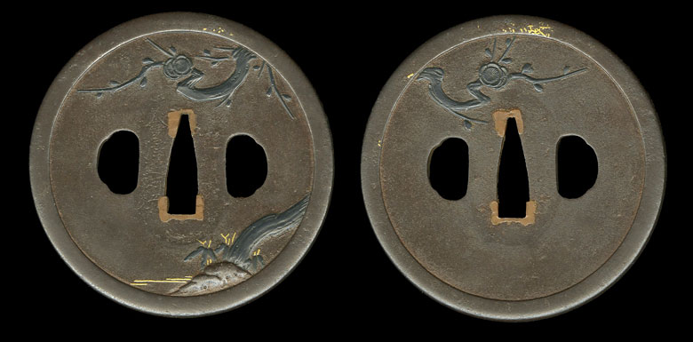 歳寒二雅図鐔 銘 会津正阿弥 | 日本刀・刀剣購入・販売・買取なら刀剣杉田