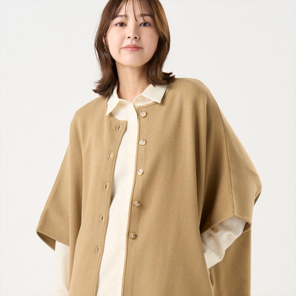 アウター ワイドシルエット ポンチョ レディース(M キャメル): 東京