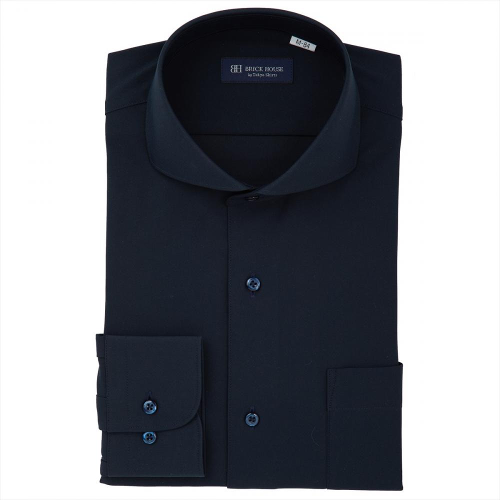 ホリゾンタルワイド 長袖 形態安定 ニットシャツ ストレッチ(S37-80