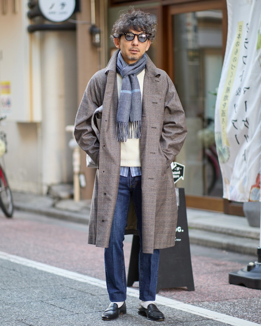 グレンチェック シルクカシミヤ ストール｜PIACENZA（ピアチェンツァ