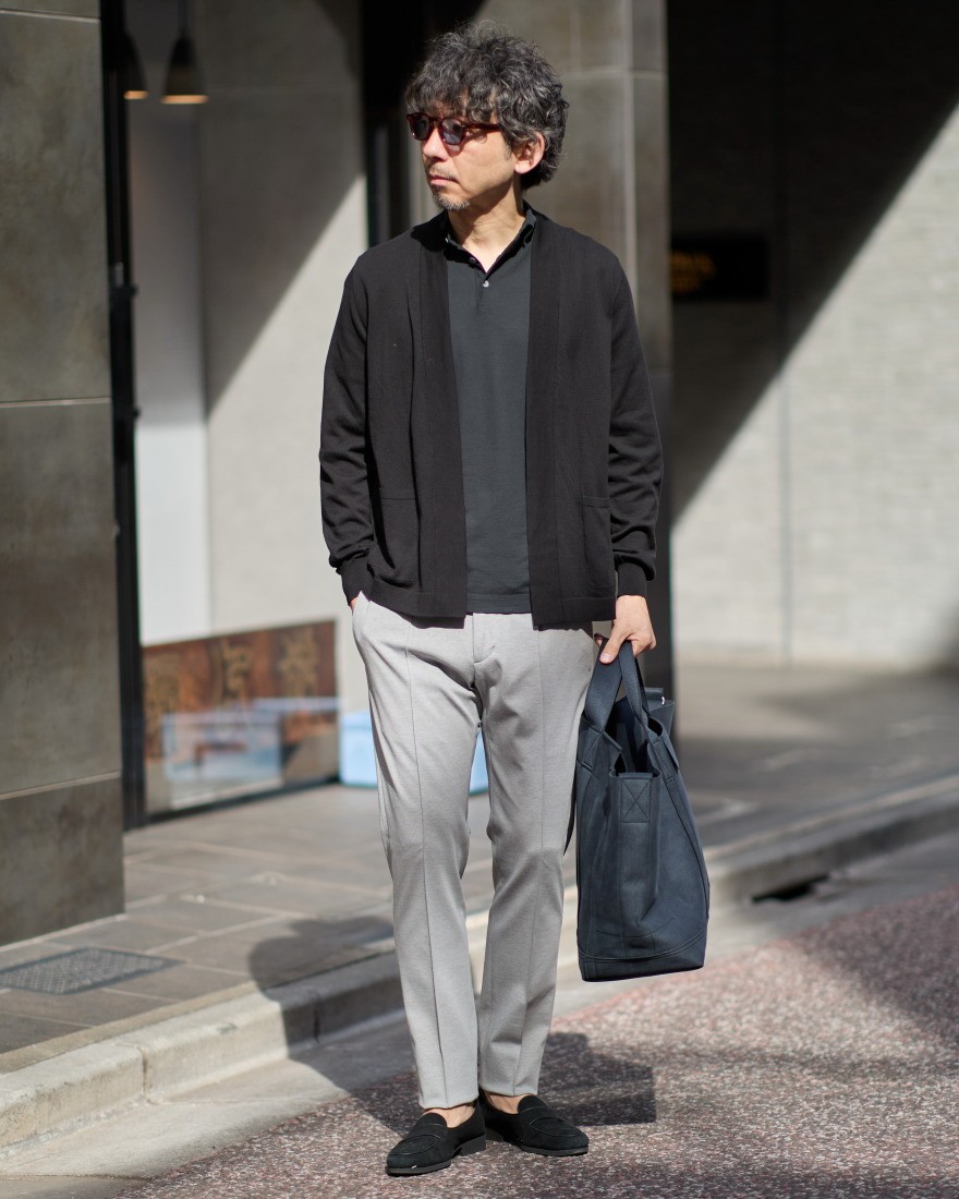 コットンニット ボタンレスカーディガン｜GRAN SASSO（グランサッソ