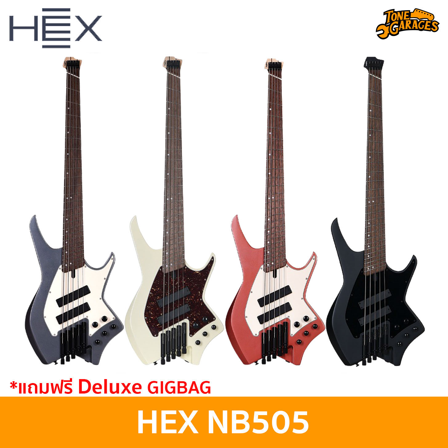 HEX NB505 Headless Electric Bass with Gigbag – Tone Garages