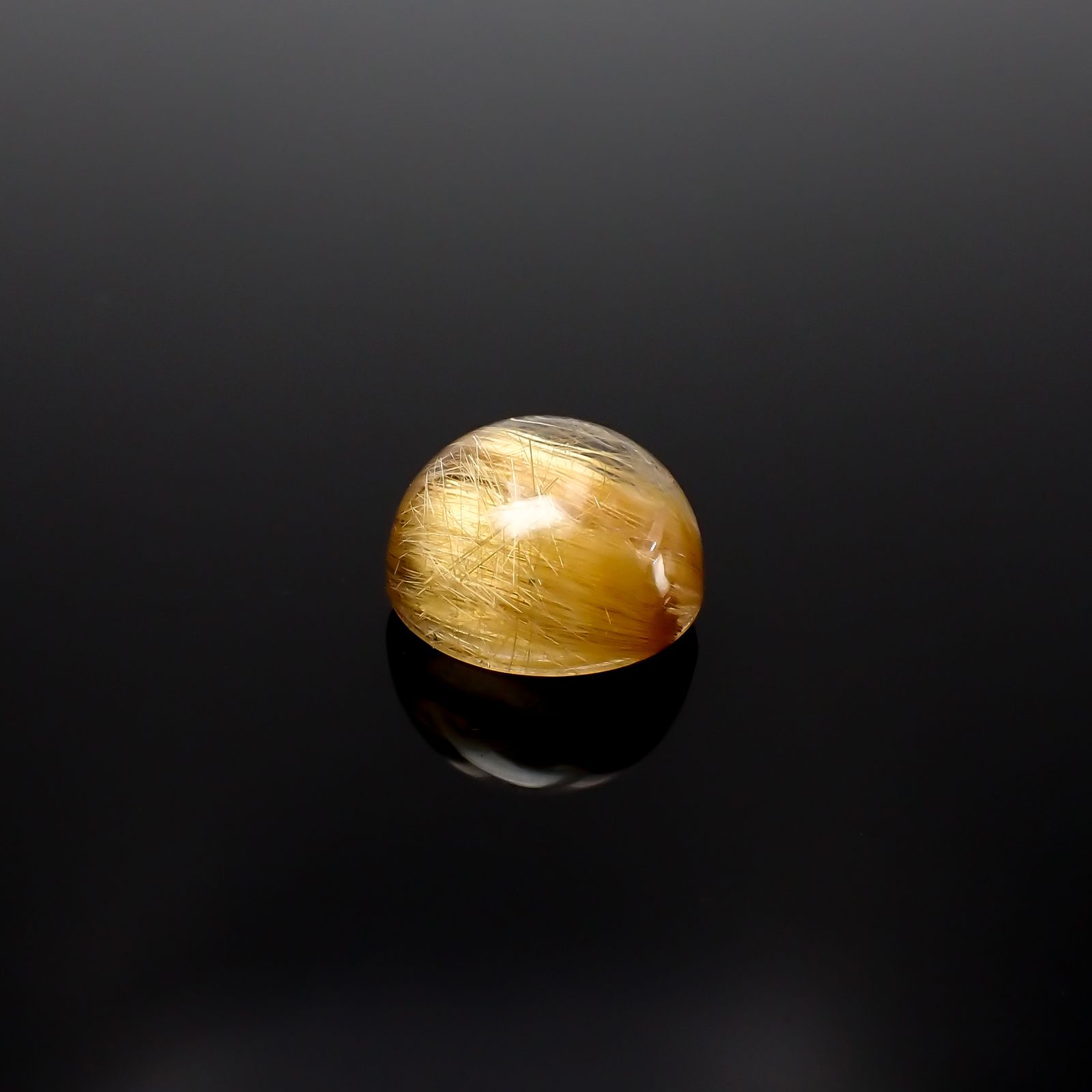 ルチルクォーツキャッツアイ ブラジル産 9.43ct / 12.8x12.8mm前後