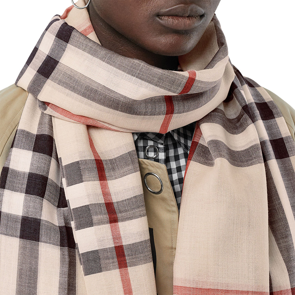 ライトウェイト チェック ウールシルク スカーフ | 商品詳細 | 高島屋