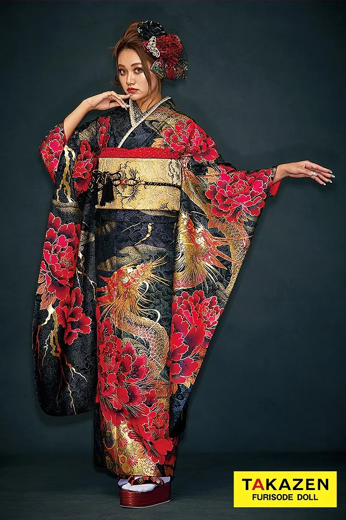 ジャパンモード 赤黒/ゴールド 本家龍柄 一番目立つ 人気 極妻風 派手