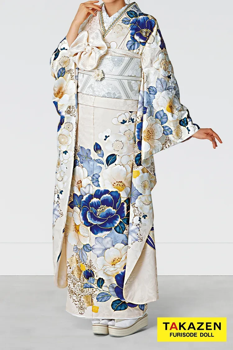 正統派古典 クリーム/ピンク 菊柄/和柄 華やか かわいい系古典振袖