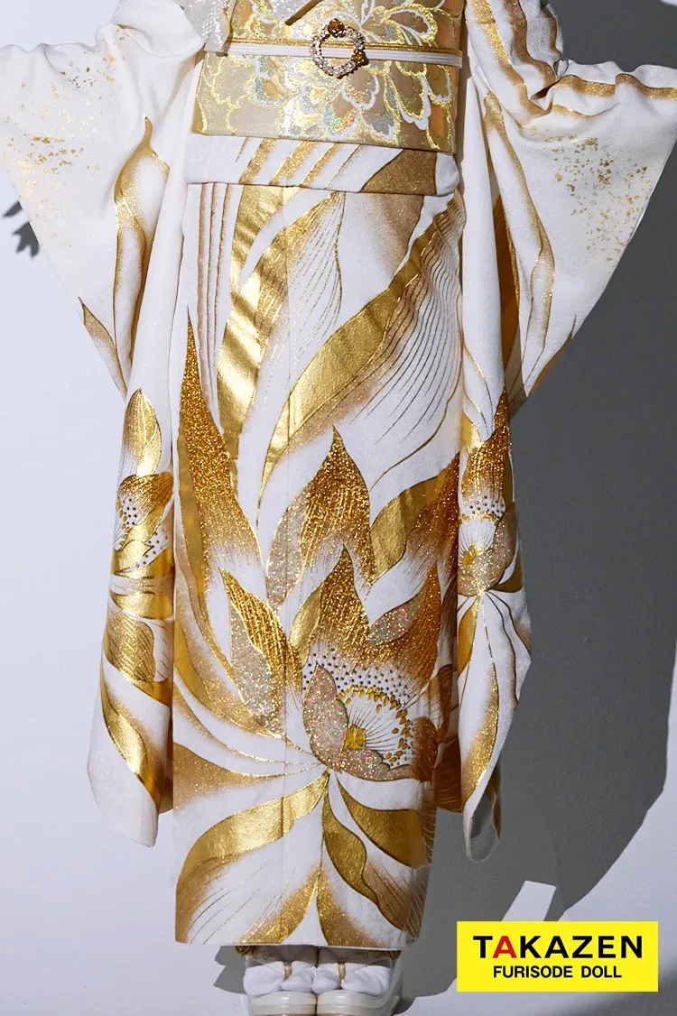 モード 白金(ゴールド) 牡丹柄/大柄 1番目立つ かっこいい振袖