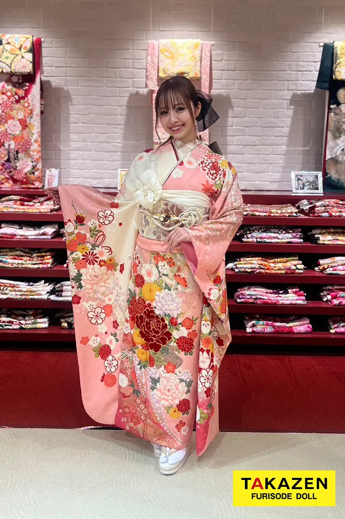 お得！クール系 ブルー(青)/黒 牡丹柄 派手 人気 エレガント