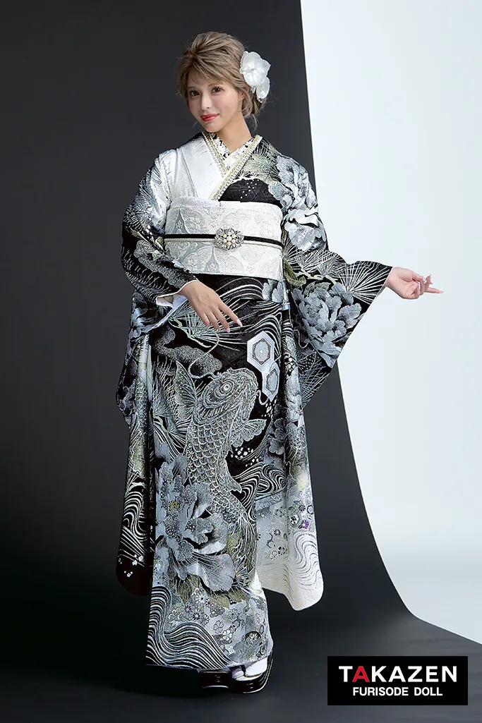 ジャパンモード シルバー/黒 鯉柄/和柄 いかつい 渋い 派手 1番目立つ