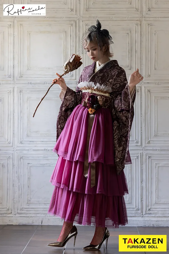 ヴィンテージスタイル ヴァーガンディ レース/ドレス袴 フリル お洒落