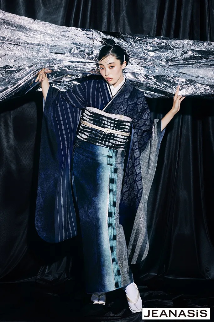 九重×中村里砂ブランド振袖 ライトグレー/ニュアンスカラー 牡丹柄