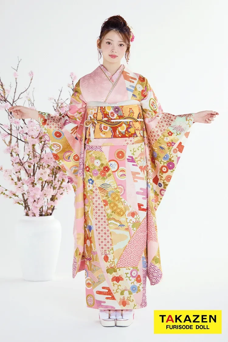 高級古典 吉澤織物 ピンク 熨斗柄/最高級手描き友禅 かわいい 上品