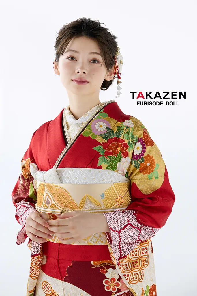 プレミアム古典 吉澤織物/逸品 最高級染繍桶絞り友禅 赤 牡丹柄 上品な