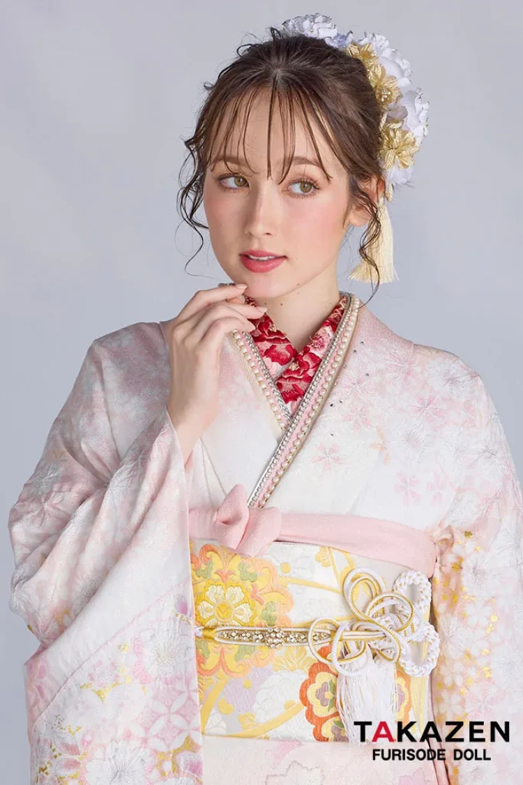 最新作高級古典 ピンク 桜柄 関芳 最高級金彩刺繍絞り友禅 ラメ入り