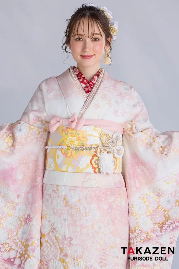 最新作高級古典 ピンク 桜柄 関芳 最高級金彩刺繍絞り友禅 ラメ入り