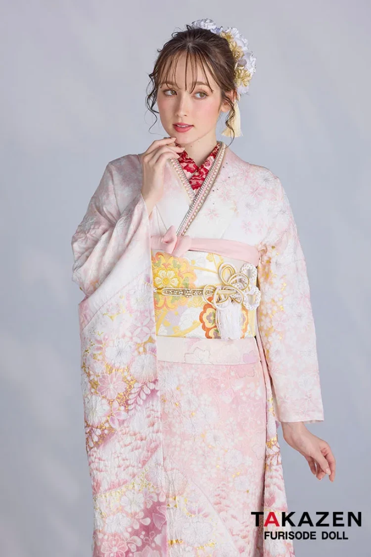 最新作高級古典 ピンク 桜柄 関芳 最高級金彩刺繍絞り友禅 ラメ入り