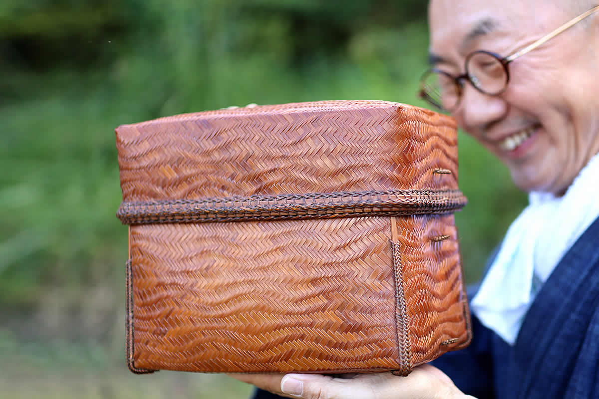 煤竹波網代ショルダーバッグ渡辺竹清先生が最後まで手元に置かれていた
